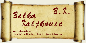 Belka Koljković vizit kartica
